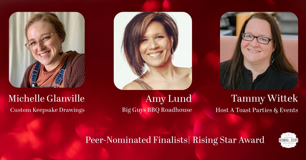 horizontal image of Three Peer-Nominated Mountain Mover Award Finalists: Michelle Glanville, Custom Keepsake Drawings; Amy Lund, Big Guys BBQ Roadhouse; Tammy Wittek, Host A Toast Parties & Events