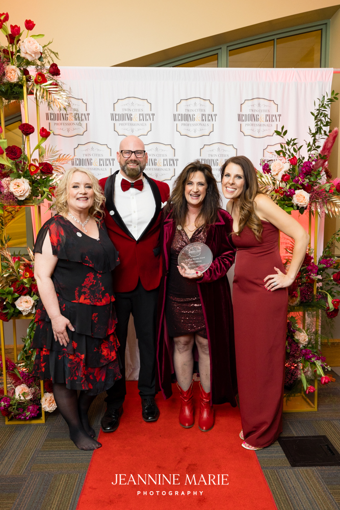 Michelle Tverberg, Matthew Sherry, Tami Cabrera holding her 2024 Award, Elizabeth Sherry
