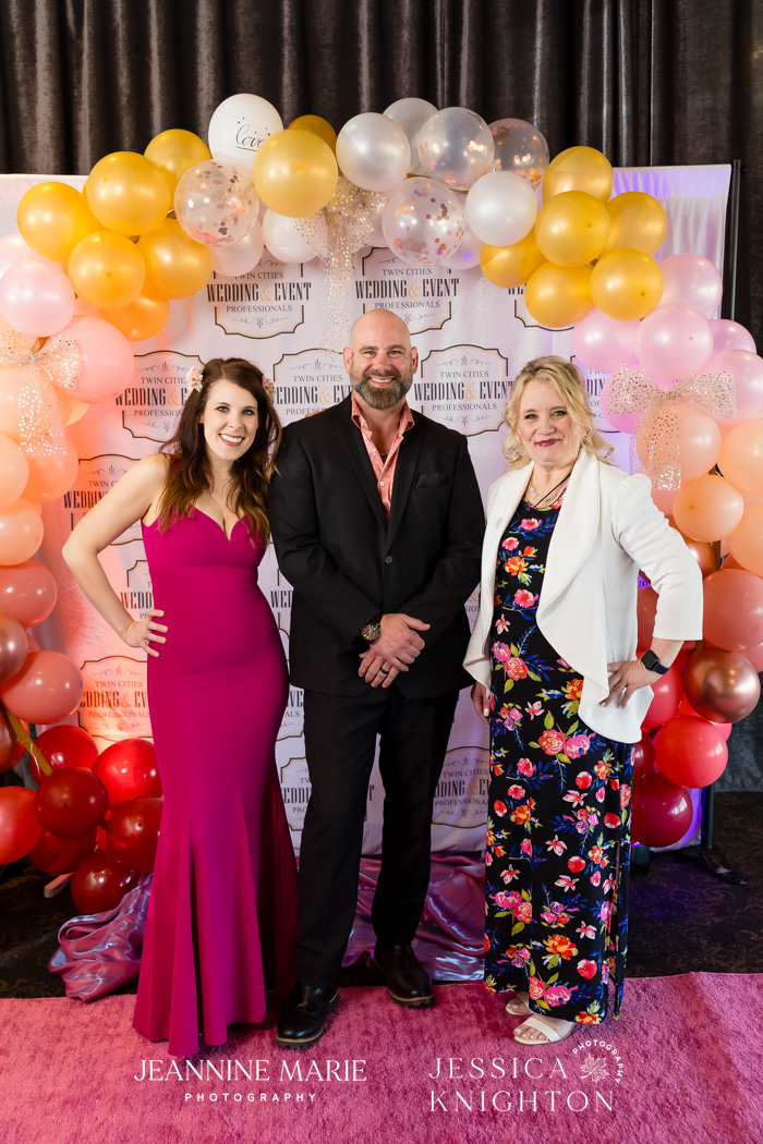 Elizabeth Sherry, Matt Sherry, Michelle Tverberg standing at 2025 Gala