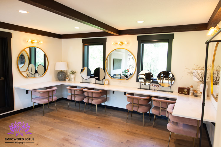 Bridal room at Belle Ame Vineyard