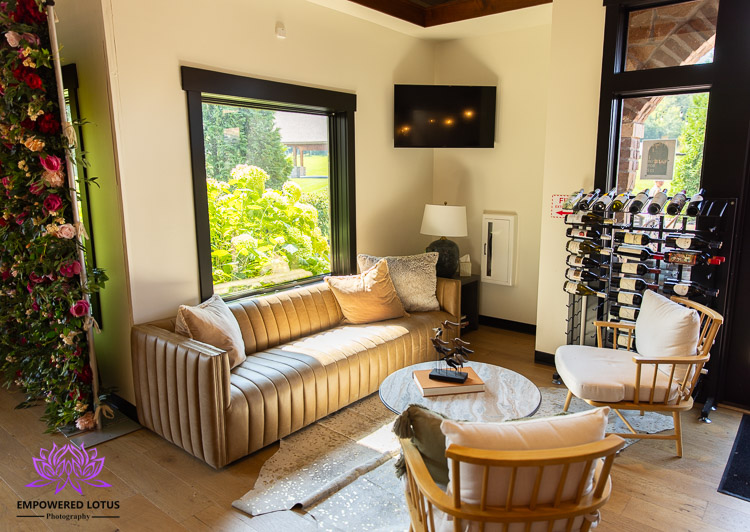 Wedding ready room at Belle Ame Vineyard