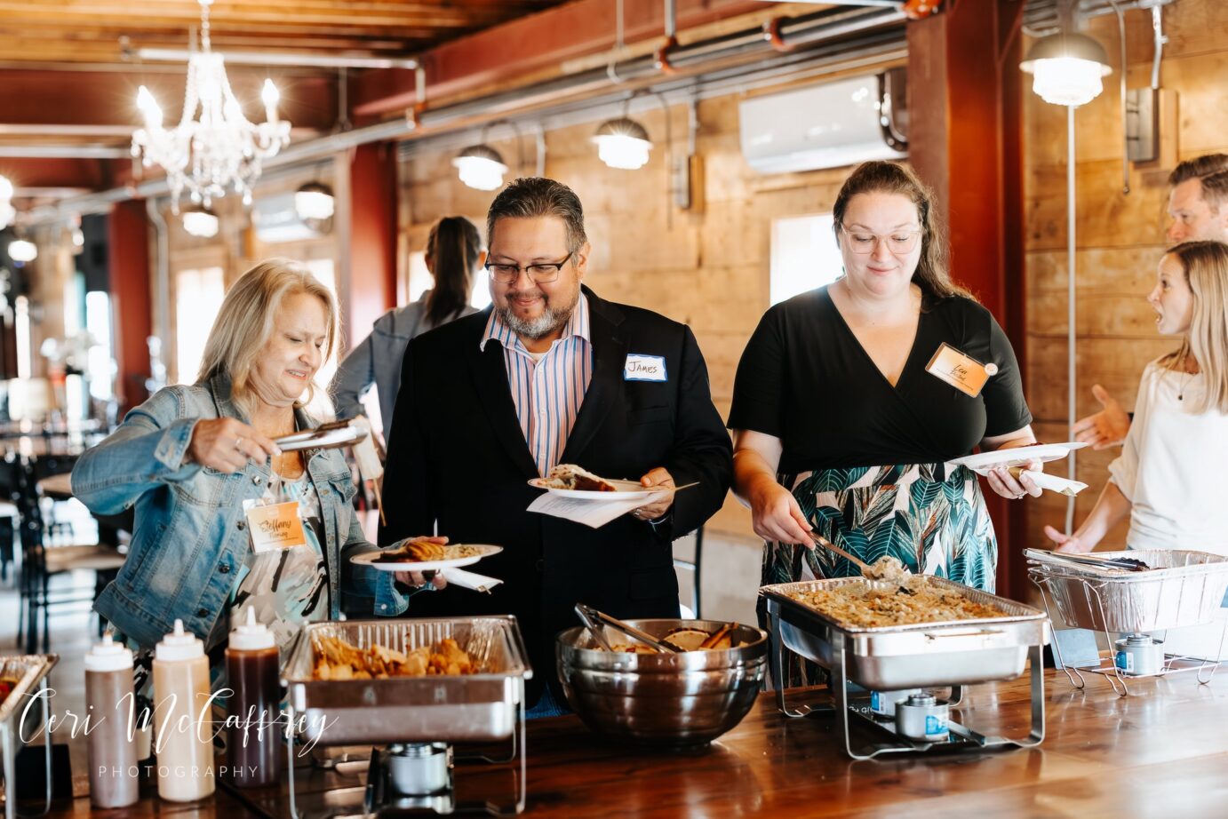 Wedding vendors enjoying Big Guys BBQ at TCWEP event